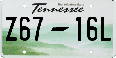 TN license plate Z6716L