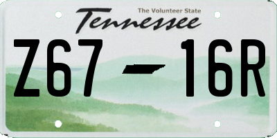 TN license plate Z6716R