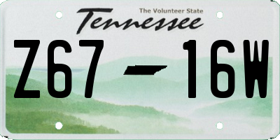 TN license plate Z6716W
