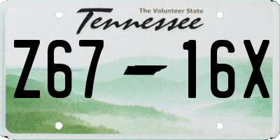 TN license plate Z6716X