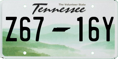 TN license plate Z6716Y