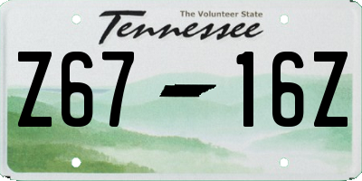 TN license plate Z6716Z