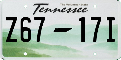 TN license plate Z6717I