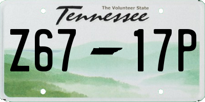 TN license plate Z6717P