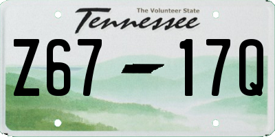 TN license plate Z6717Q