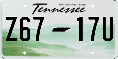 TN license plate Z6717U