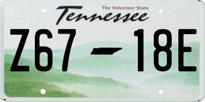 TN license plate Z6718E
