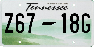 TN license plate Z6718G
