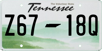 TN license plate Z6718Q