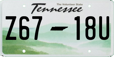 TN license plate Z6718U