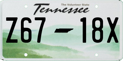 TN license plate Z6718X