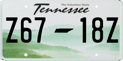 TN license plate Z6718Z