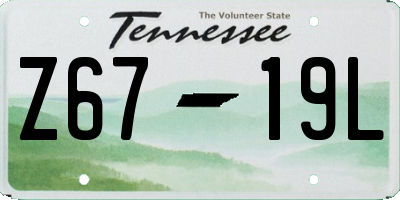 TN license plate Z6719L