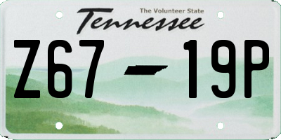 TN license plate Z6719P