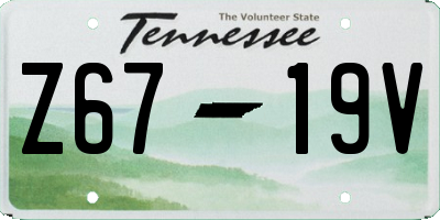 TN license plate Z6719V