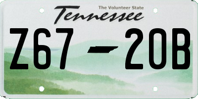 TN license plate Z6720B