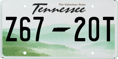 TN license plate Z6720T