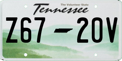 TN license plate Z6720V