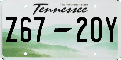 TN license plate Z6720Y