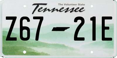TN license plate Z6721E