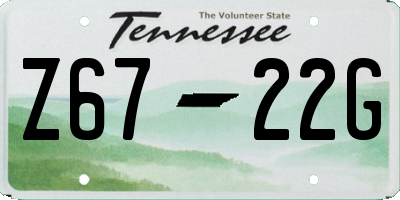 TN license plate Z6722G