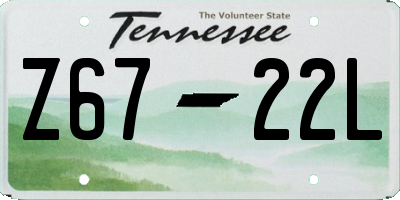 TN license plate Z6722L
