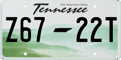 TN license plate Z6722T