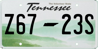TN license plate Z6723S