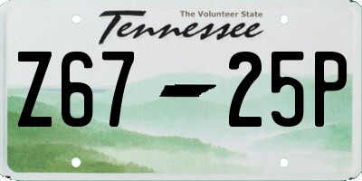 TN license plate Z6725P