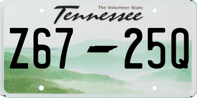 TN license plate Z6725Q