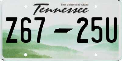 TN license plate Z6725U