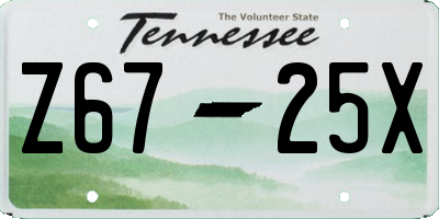 TN license plate Z6725X