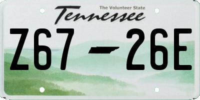 TN license plate Z6726E