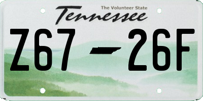 TN license plate Z6726F