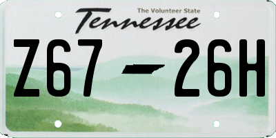 TN license plate Z6726H