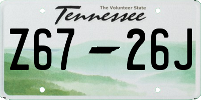 TN license plate Z6726J