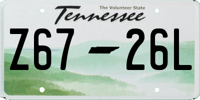 TN license plate Z6726L
