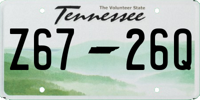 TN license plate Z6726Q