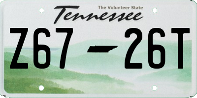 TN license plate Z6726T