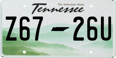 TN license plate Z6726U
