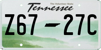 TN license plate Z6727C