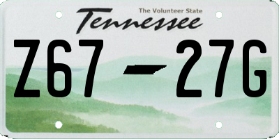 TN license plate Z6727G