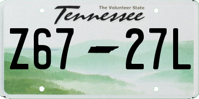 TN license plate Z6727L
