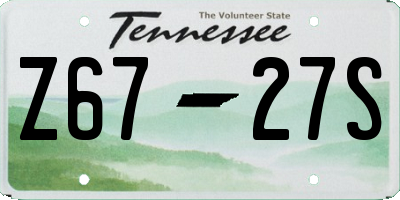 TN license plate Z6727S