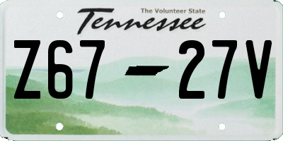 TN license plate Z6727V