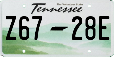 TN license plate Z6728E