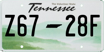 TN license plate Z6728F