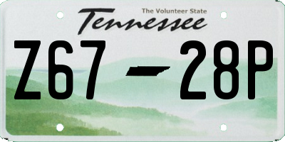 TN license plate Z6728P