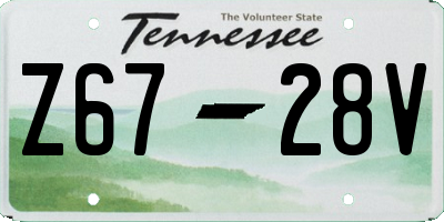 TN license plate Z6728V