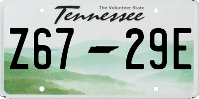 TN license plate Z6729E